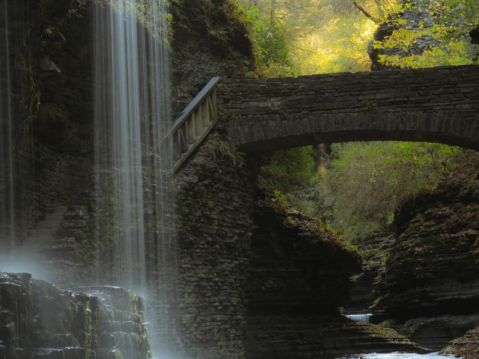 Waterfall in a gorge at Watkins Glen